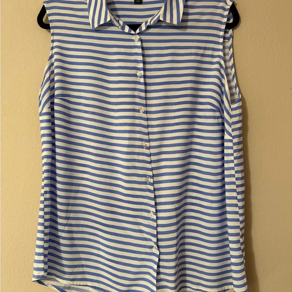 Ellos Size 16 Spring, Summer, Nautical‎ Button Up Blouse